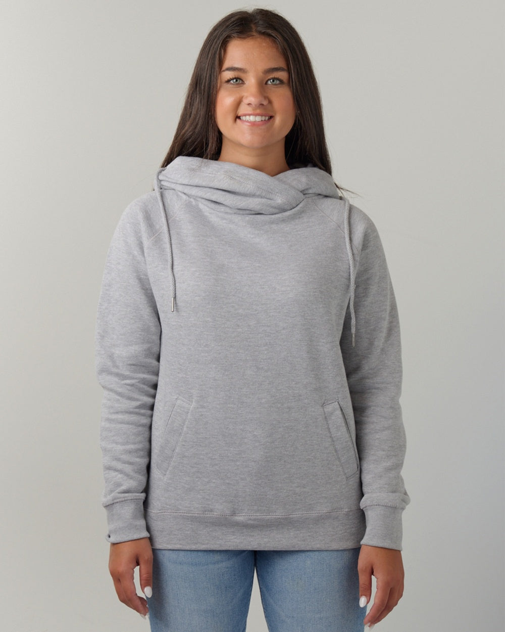 Ladies Classic Fleece Funnel Neck Pullover Hood