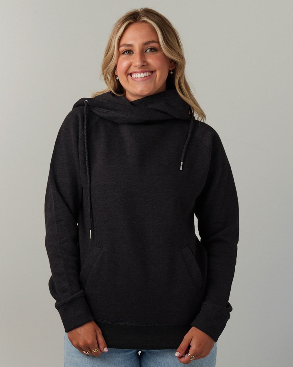 Ladies Classic Fleece Funnel Neck Pullover Hood