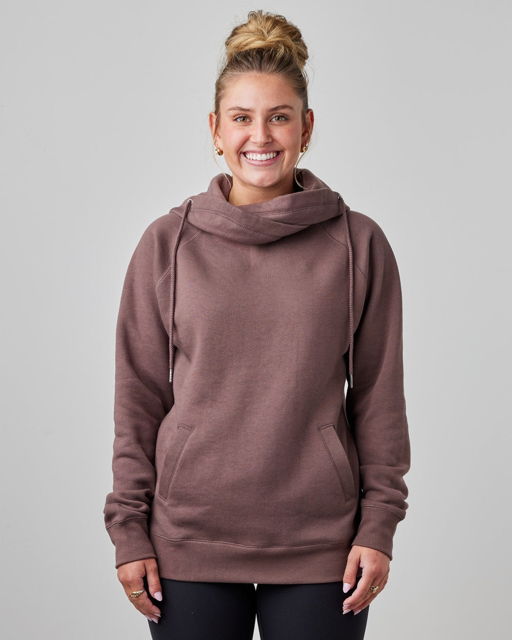 Ladies Classic Fleece Funnel Neck Pullover Hood