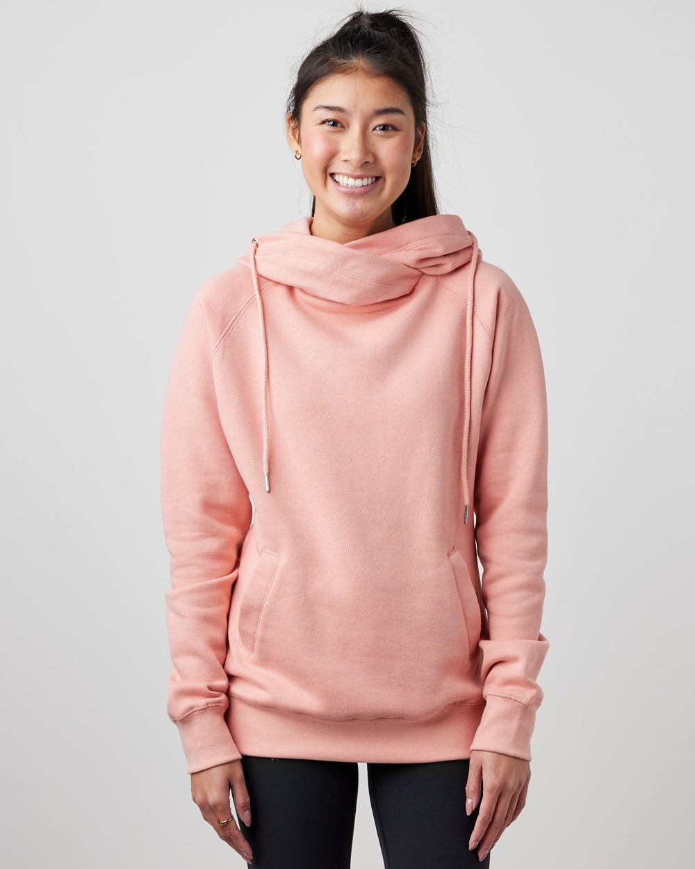 Ladies Classic Fleece Funnel Neck Pullover Hood