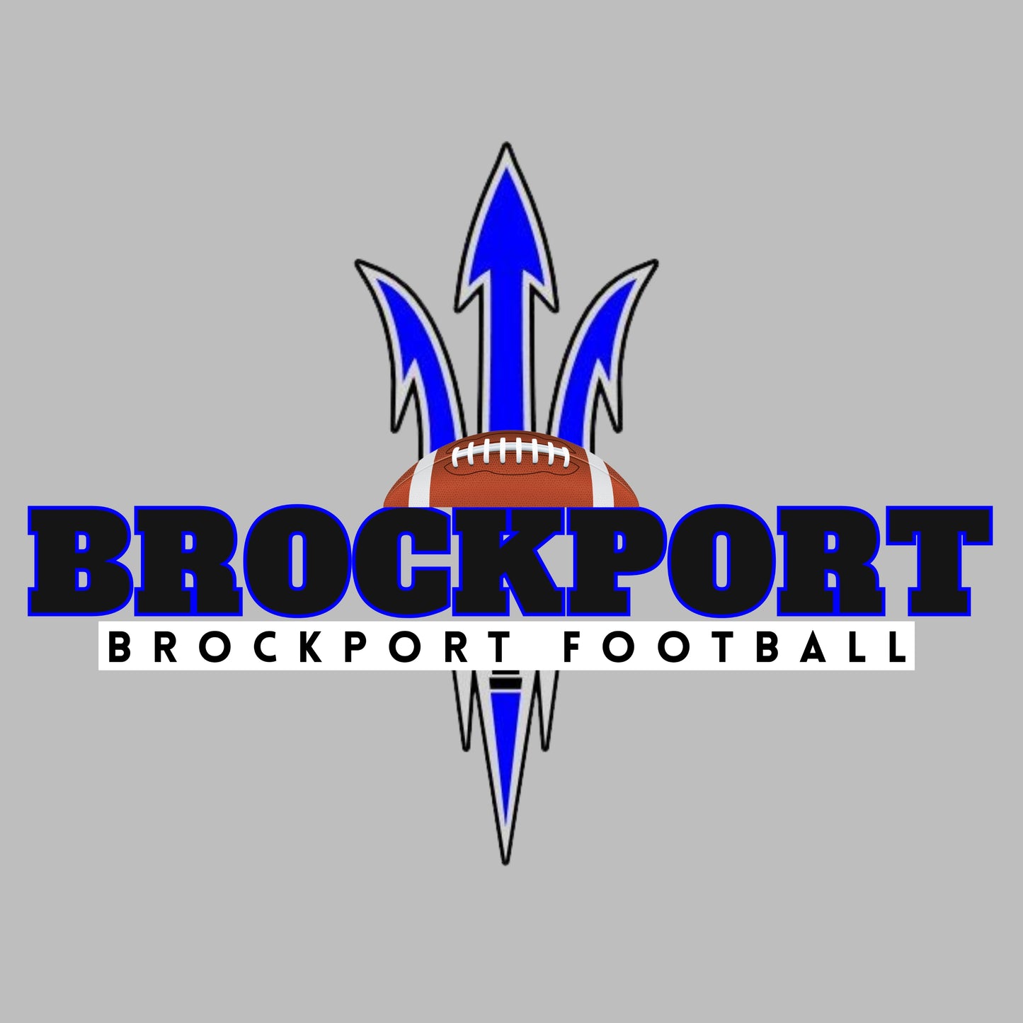 Brockport Football Performance T Black Lettering