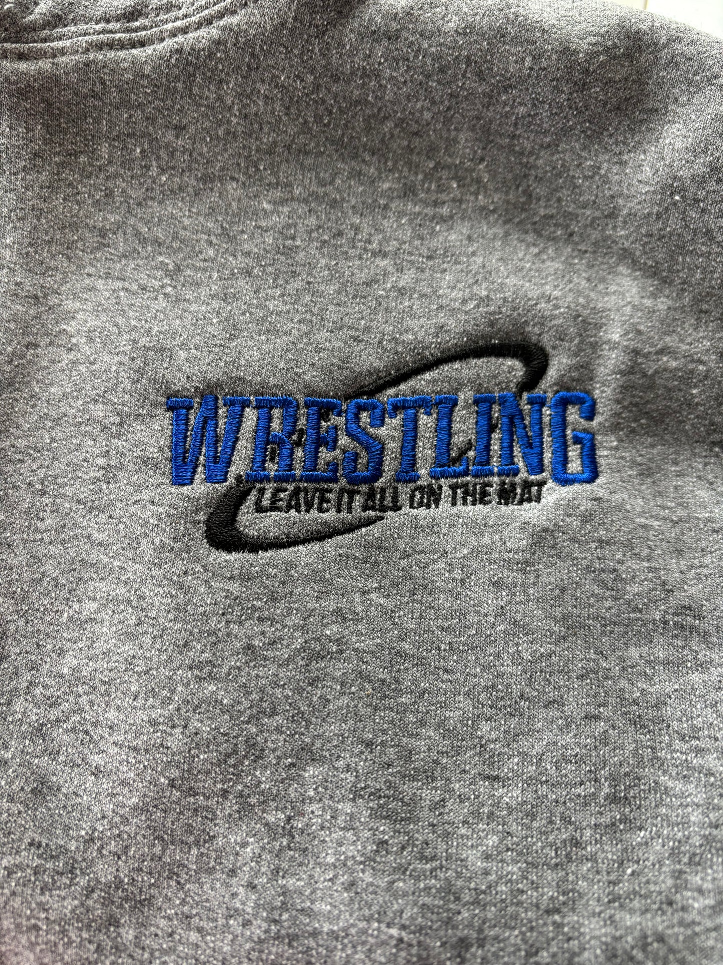 Wrestling Leave It All On The Mat Embroidered Blue