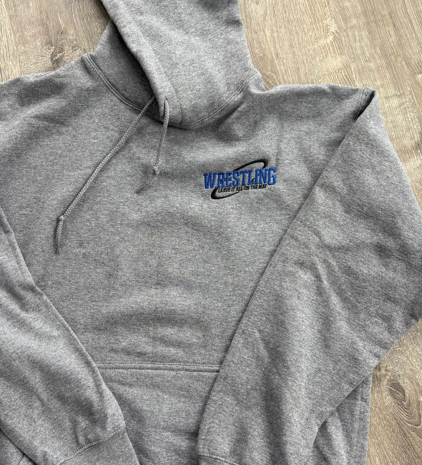 Wrestling Leave It All On The Mat Embroidered Blue