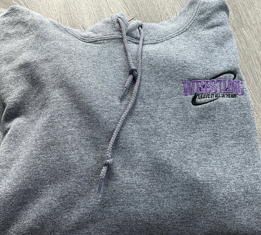 Wrestling Leave It All On The Mat Embroidered Purple