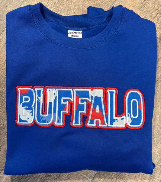 BUFFALO CREWNECK WITH A HOODIE POCKET