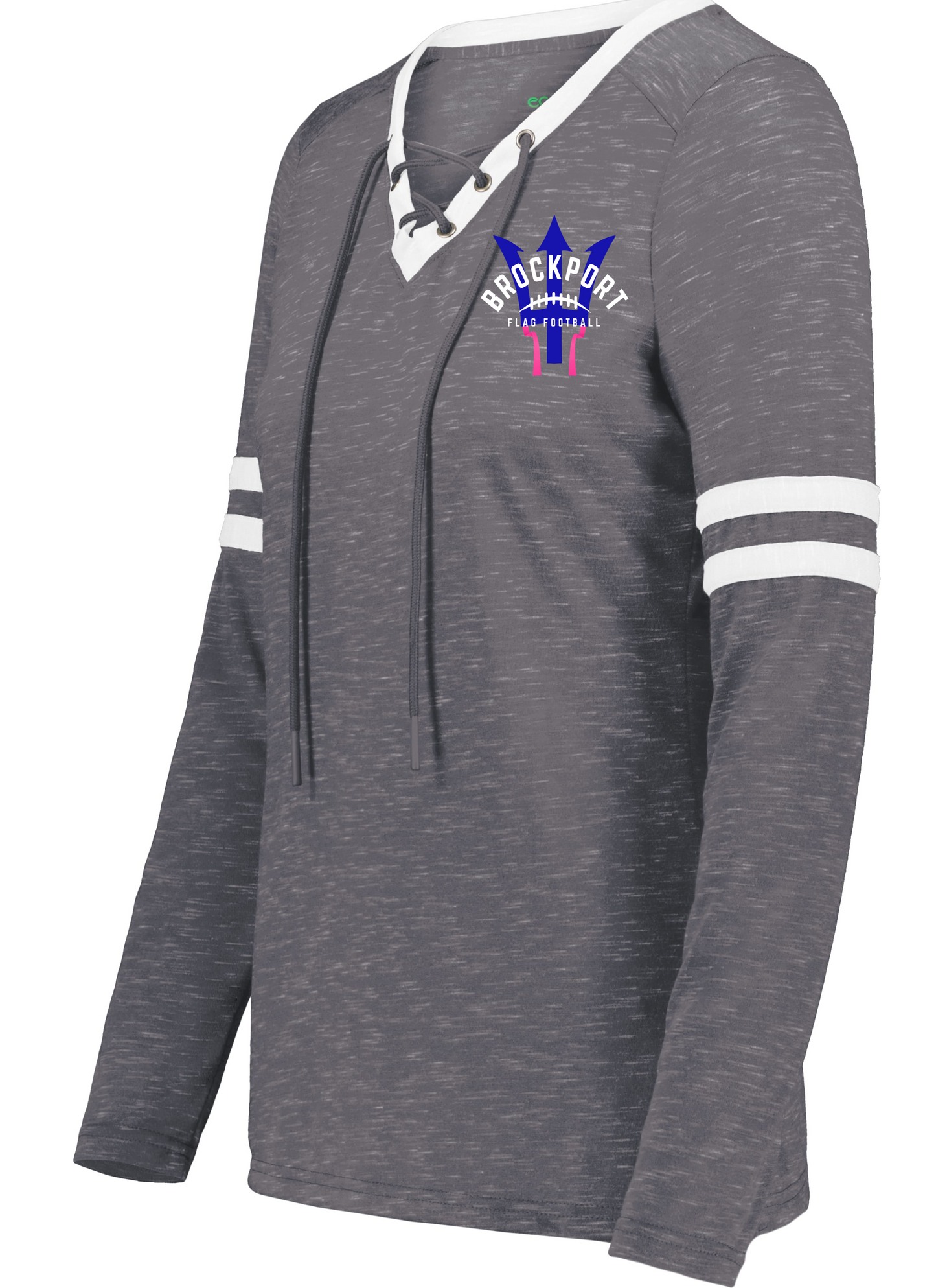 Brockport Flag Football Women's Long Sleeve V neck Tee