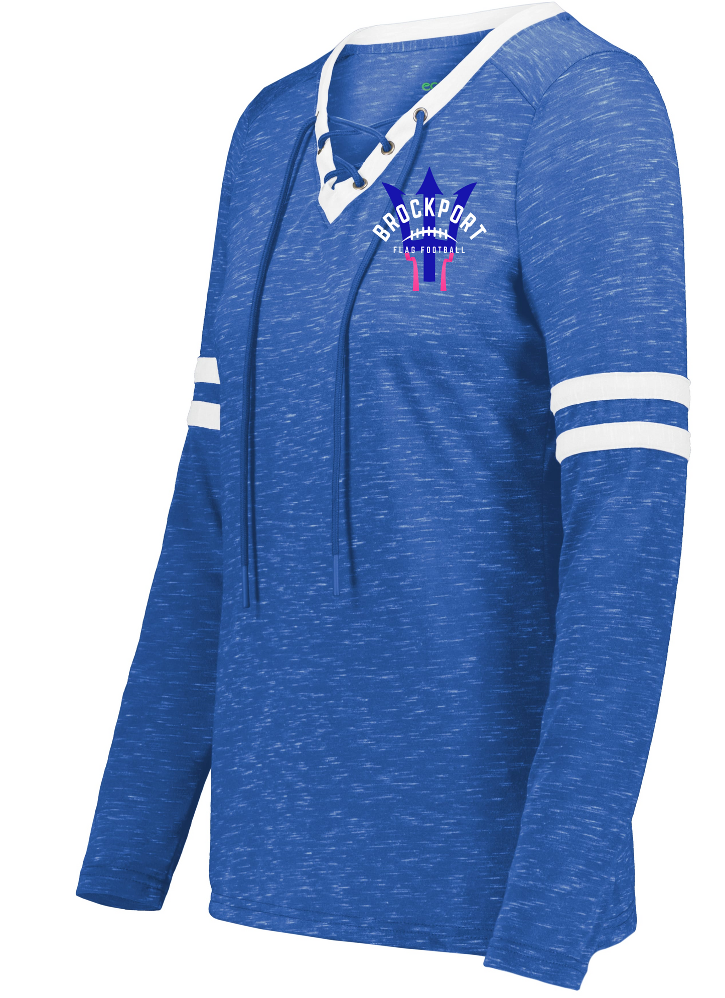 Brockport Flag Football Women's Long Sleeve V neck Tee