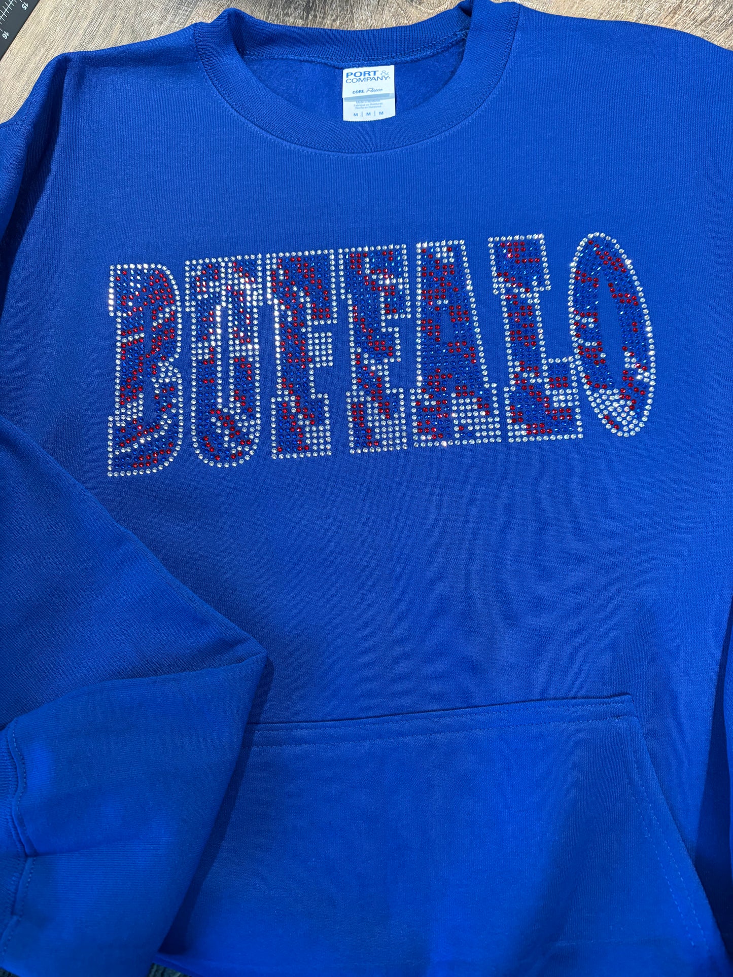 BUFFALO FRENZY RHINESTONE BUFFALO ZUMBA CREWNECK