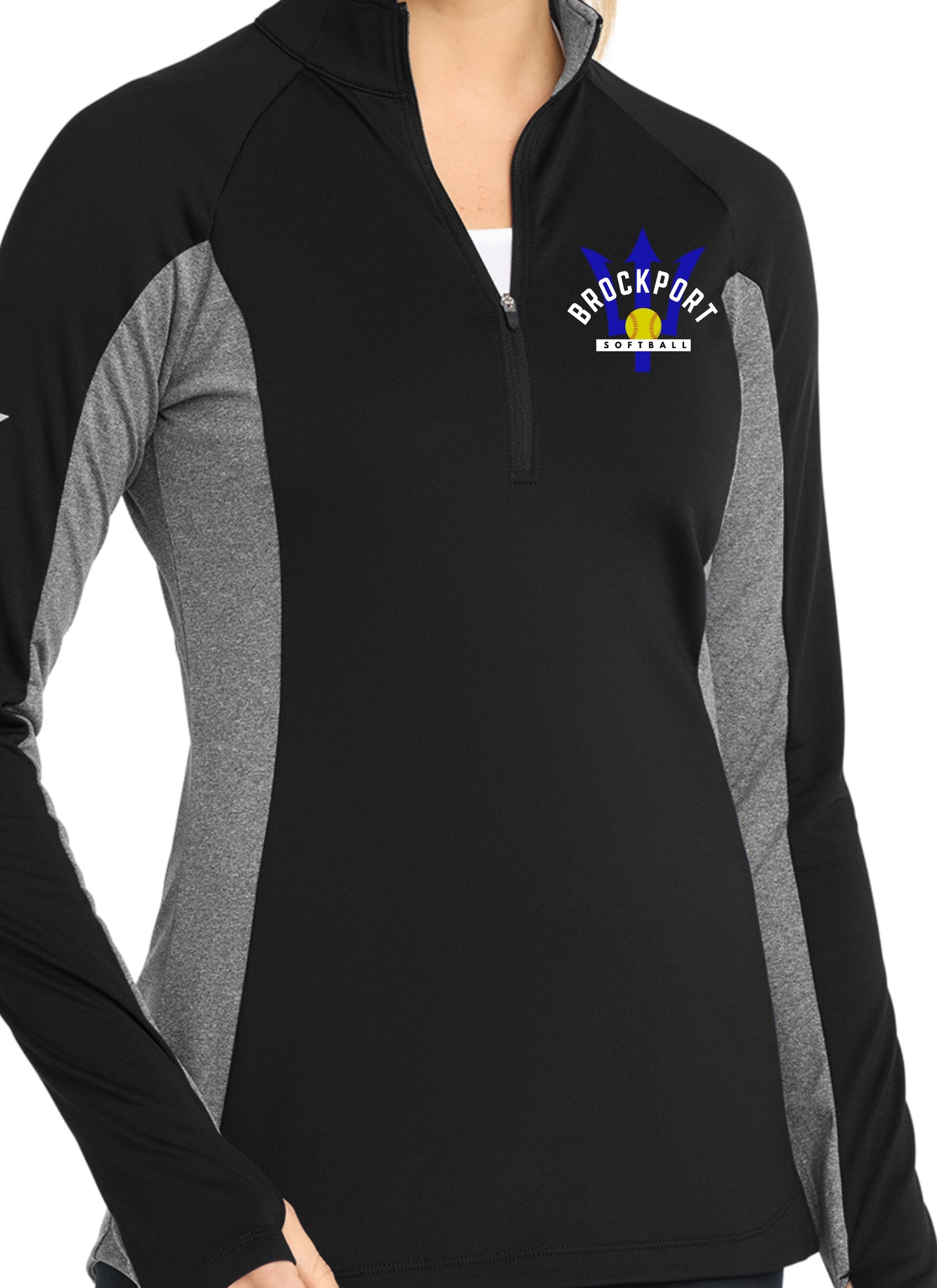 Brockport Softball Women's Sport Wick Stretch Contrast 1/4-Zip Pullover