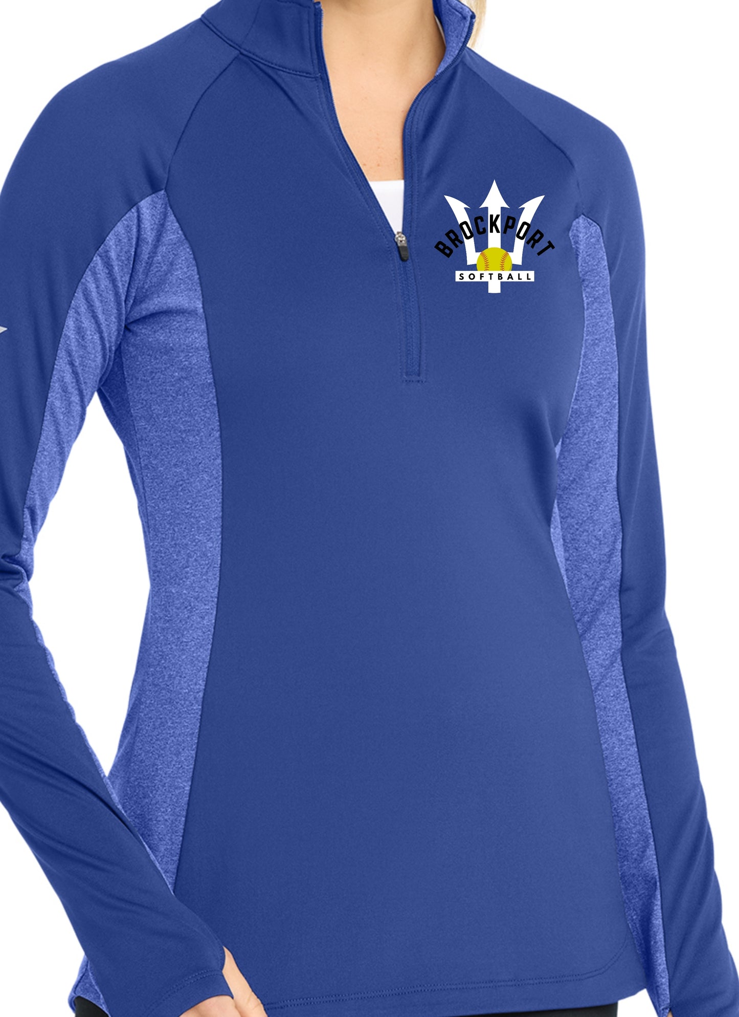 Brockport Softball Women's Sport Wick Stretch Contrast 1/4-Zip Pullover
