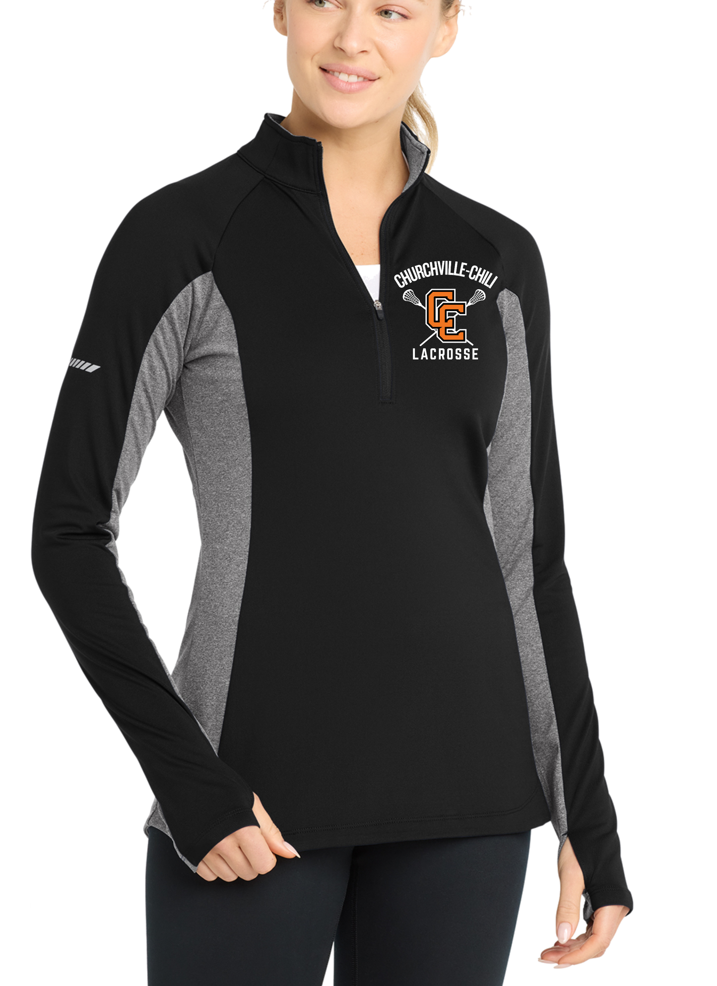 Churchville-Chili Lacrosse Women's Sport Wick Stretch Contrast 1/4-Zip Pullover