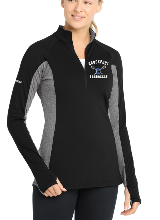 Brockport Lacrosse Women's Sport Wick Stretch Contrast 1/4-Zip Pullover