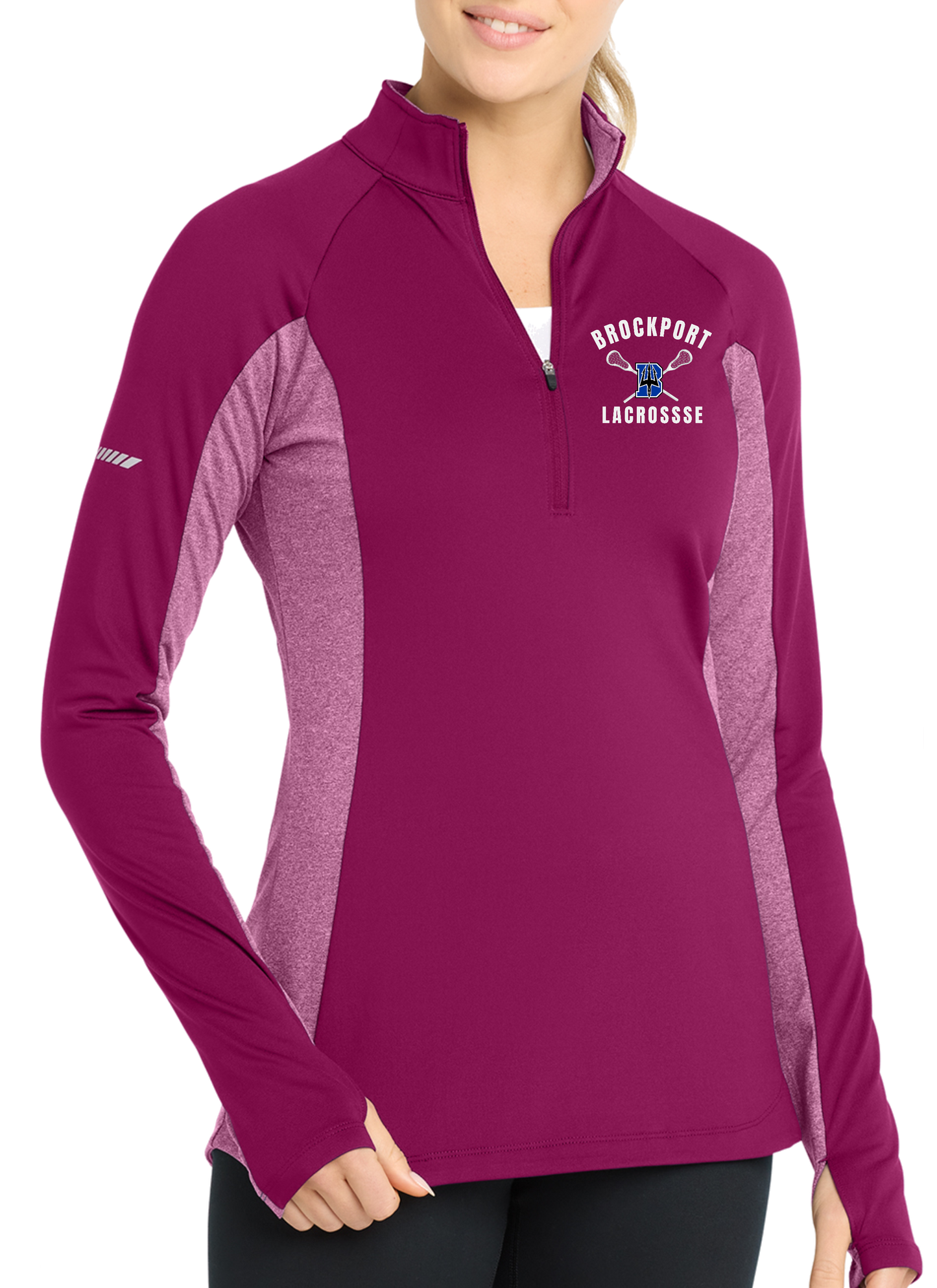 Brockport Lacrosse Women's Sport Wick Stretch Contrast 1/4-Zip Pullover